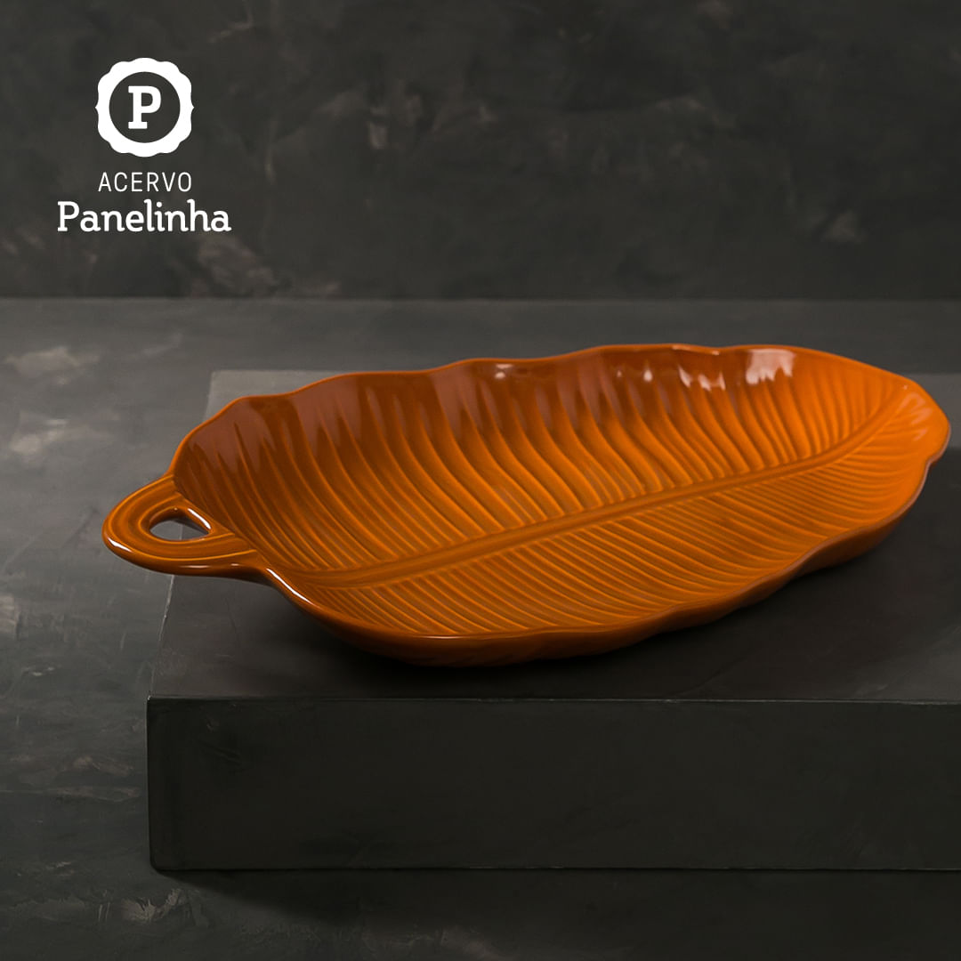 Travessas Leaves Grande Canela 51x29cm - por Rita Lobo - Porto