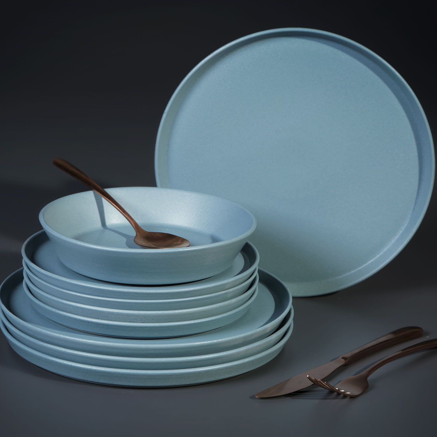 Conjunto com 6 Pratos Raso Neo Fiordes Ø27cm - Porto Brasil Cerâmica