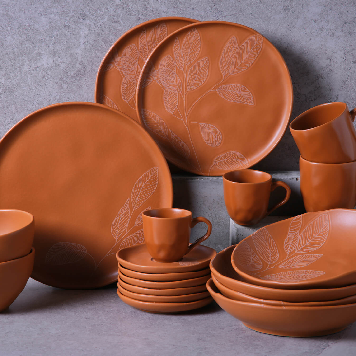 Conjunto com 6 Xícaras de Café com Pires Bio Stoneware Agreste