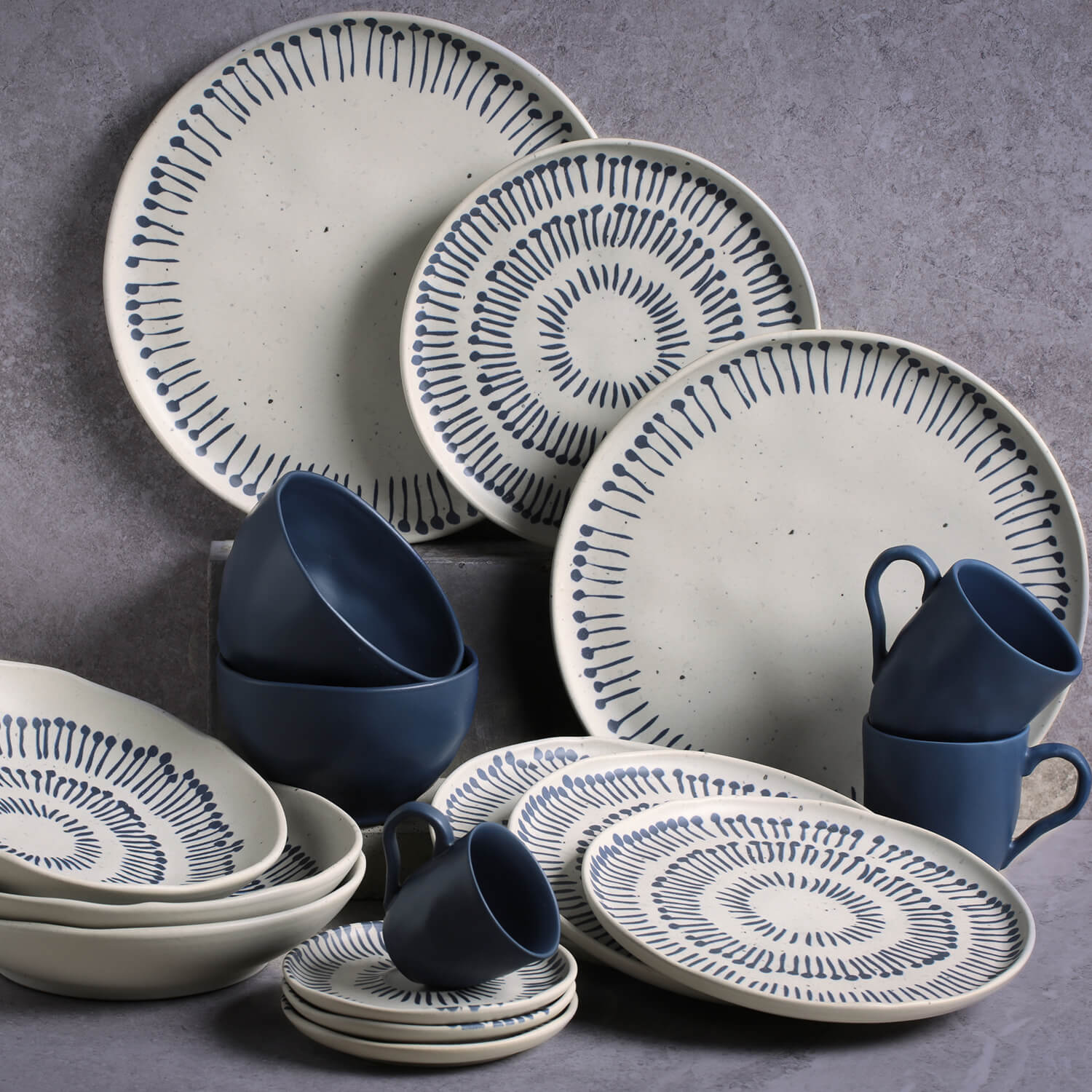Conjunto com 6 Xícaras de Café com Pires Bio Stoneware Primitiva