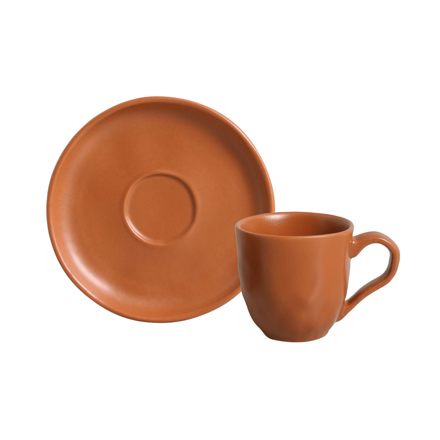 茶 kaaoS Conjunto com 6 Xícaras de Café com Pires Bio Stoneware Oak 120ml