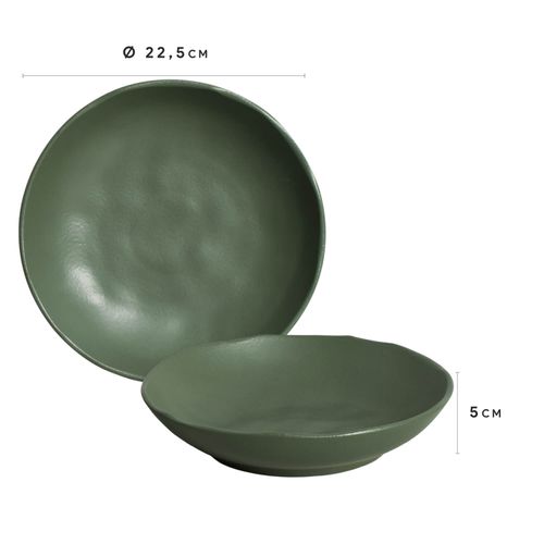 Conjunto com 6 Pratos Fundo Bio Stoneware Leaf Ø22,5cm 830ml