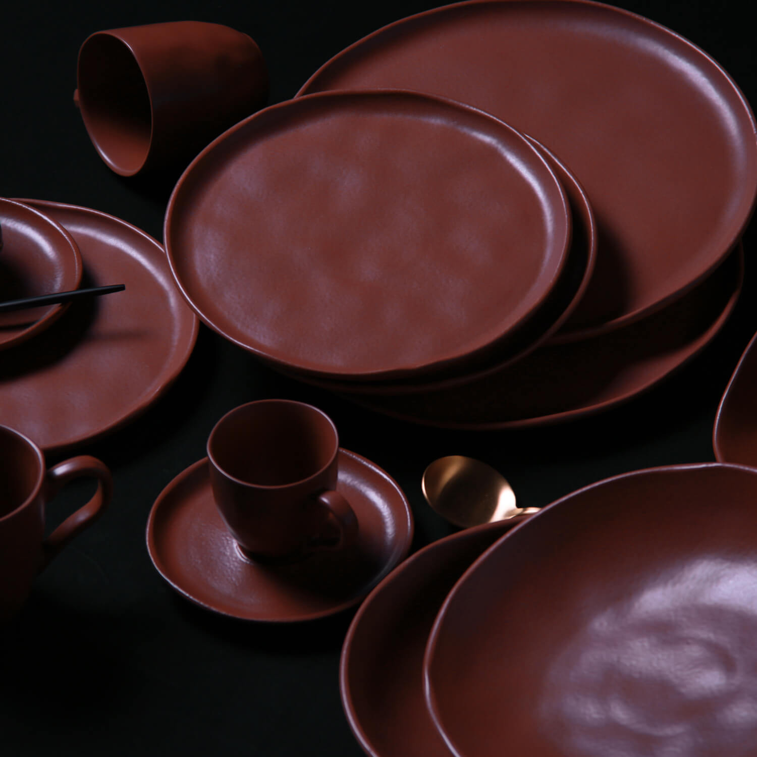 Conjunto com 6 Xícaras de Café com Pires Bio Stoneware Berry 120ml Conjunto com 6 Xícaras de Café com Pires Bio Stoneware Berry 120ml