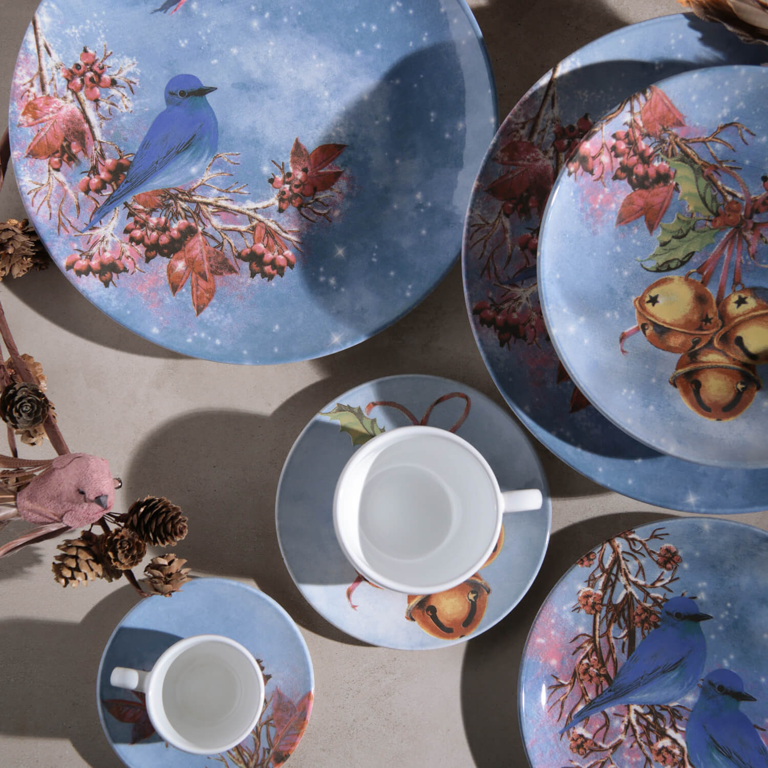 CONJUNTO C/ 6 XÍCARAS DE CHÁ C/ 6 PIRES COUP JINGLE BELLS 260ml