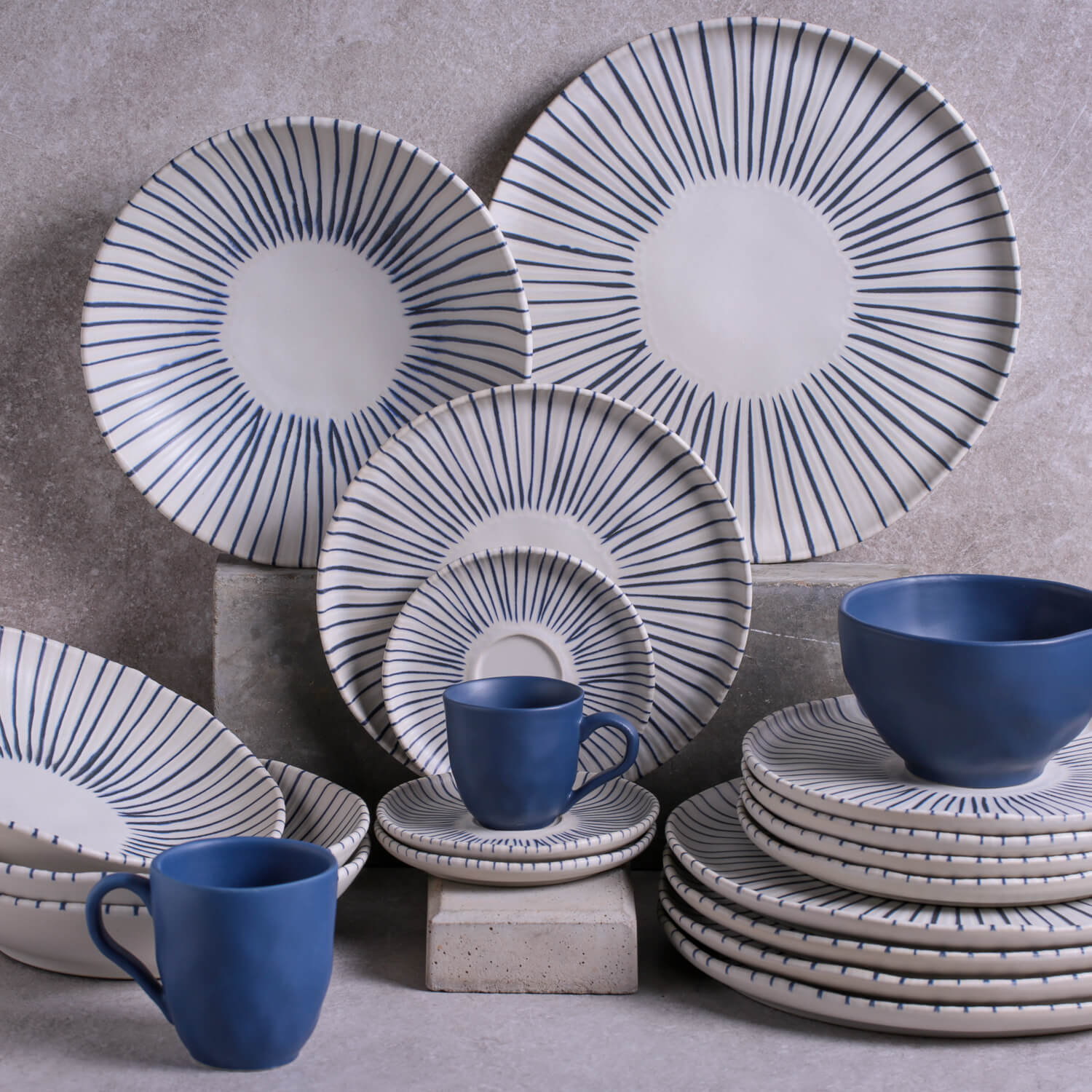 Conjunto com 6 Pratos de Sobremesa Bio Stoneware Elemento Ø21,5cm