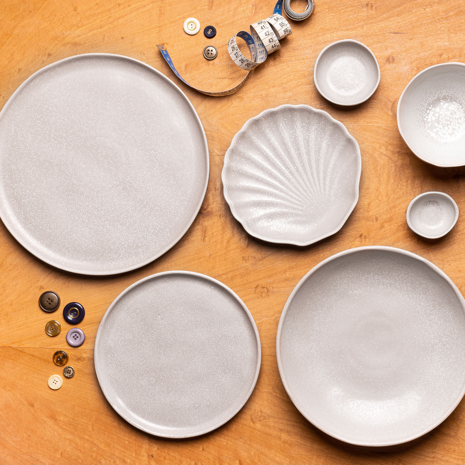 Conjunto com 6 Pratos Sobremesa Linho Ø21,5cm - por Rita Lobo