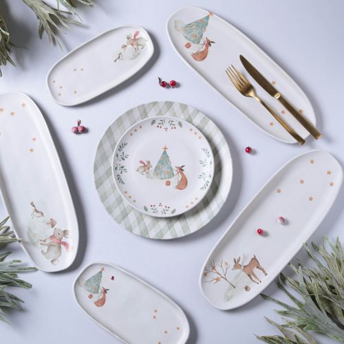 Conjunto com 6 Pratos de Sobremesa Coup Stoneware Christmas Card Ø19,4cm