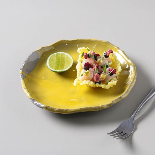 Conjunto com 4 Pratos de Sobremesa Orgânico Eco Cerrado Ø19cm