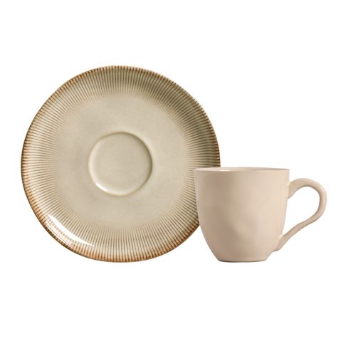 Conjunto com 6 Xícaras De Café com 6 Pires Bio Raio 120ml