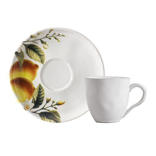 Conjunto com 6 Xícaras De Chá com 6 Pires Bio Limonata 170ml