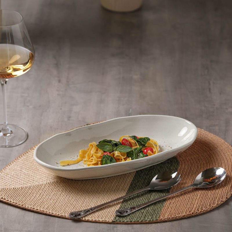 14414126401 TRAVESSA OVAL FUNDA GRANDE ORGANICO STONEWARE 32x16CM GLAM03
